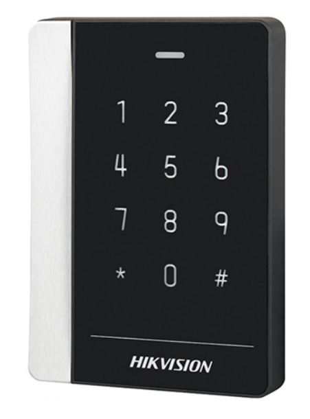 HIKVISION Wiegand 26/34, RS-485, IP64, billentyűzet, 125kHz olvasó, DS-K1102AEK